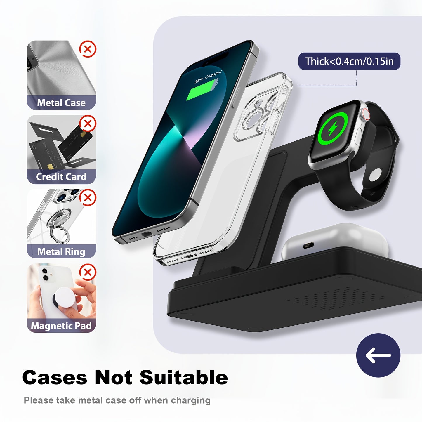 Wireless Charging Station 3 In 1 Standard 15W Fast