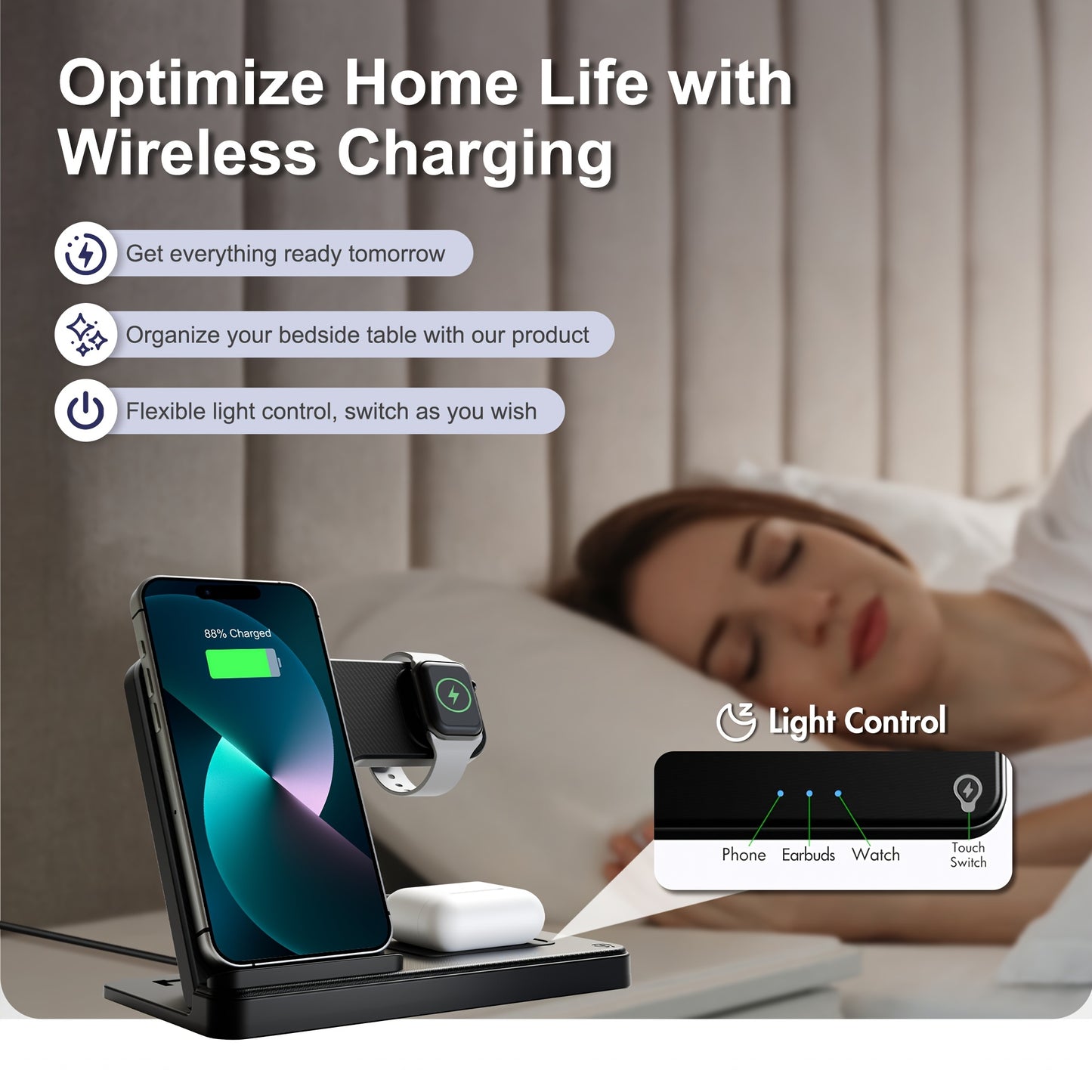 Wireless Charging Station 3 In 1 Standard 15W Fast