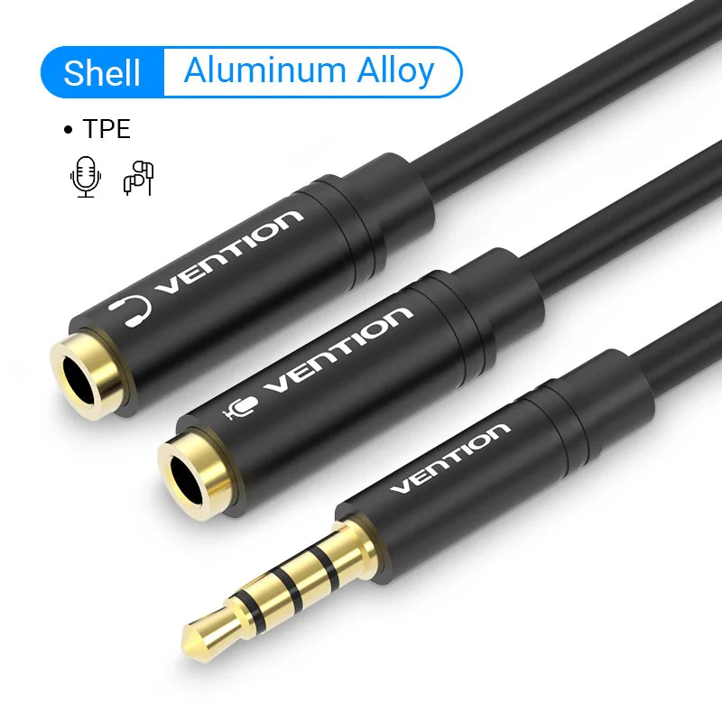 3.5mm Male To Female Splitter 2 Audio Headphone Y Cable Adapter AUX Plug