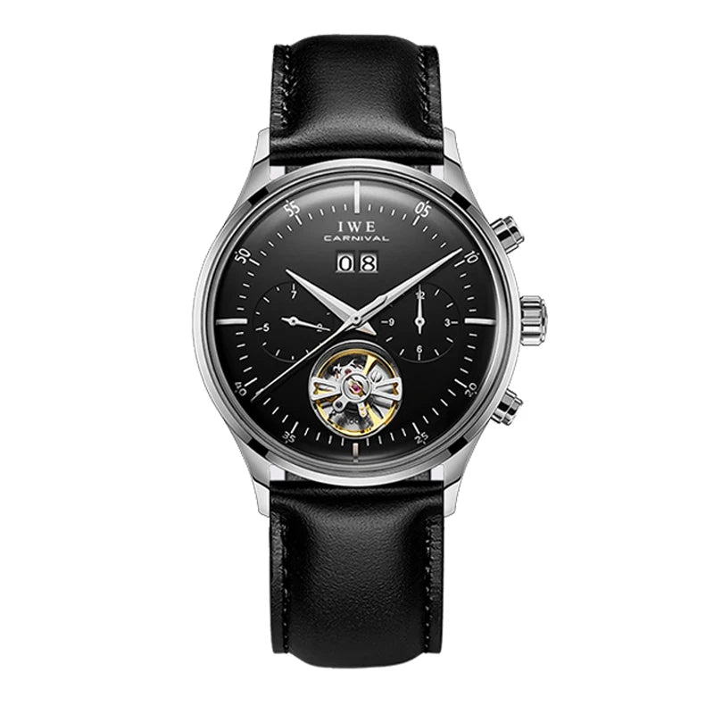 Montre Homme Luxury Brand Watches for Men Automatic Self Winding Mens Watch Leather Date Waterproof Men Mechanical Wristwatches
