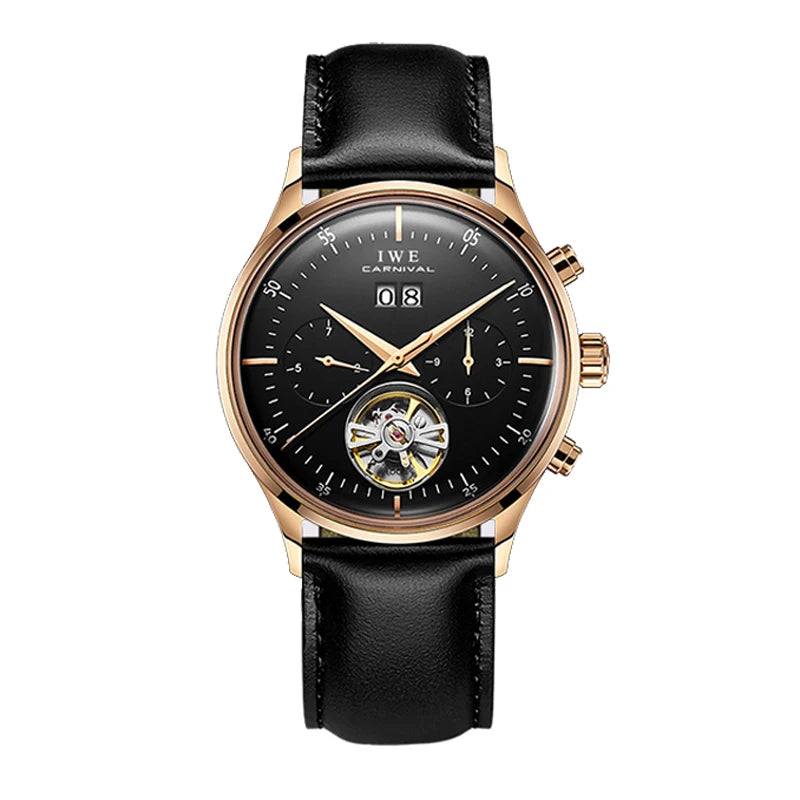 Montre Homme Luxury Brand Watches for Men Automatic Self Winding Mens Watch Leather Date Waterproof Men Mechanical Wristwatches