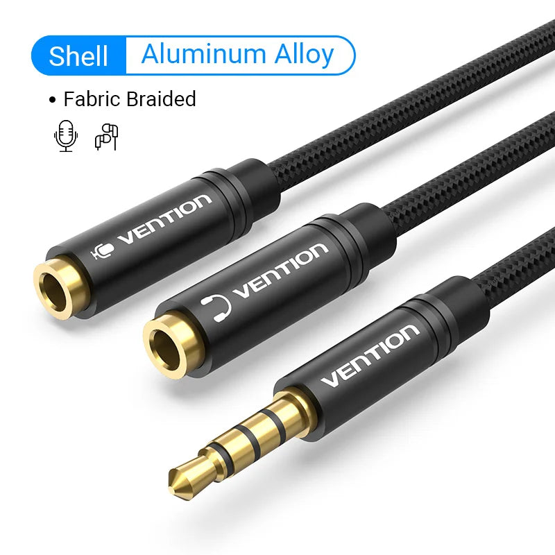 3.5mm Male To Female Splitter 2 Audio Headphone Y Cable Adapter AUX Plug