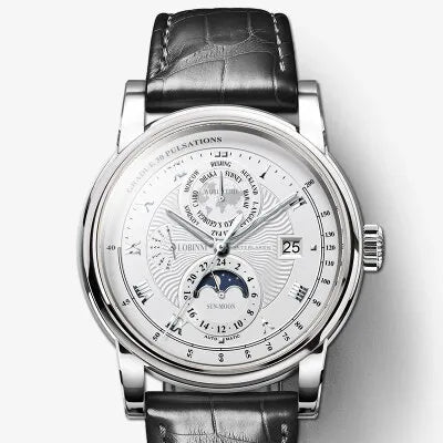 LOBINNI Luxury Brand Seagull ST16K3-3A Automatic Mechanical Men's Watches Sapphire World Time Moon Phase Waterproof Clock L16003