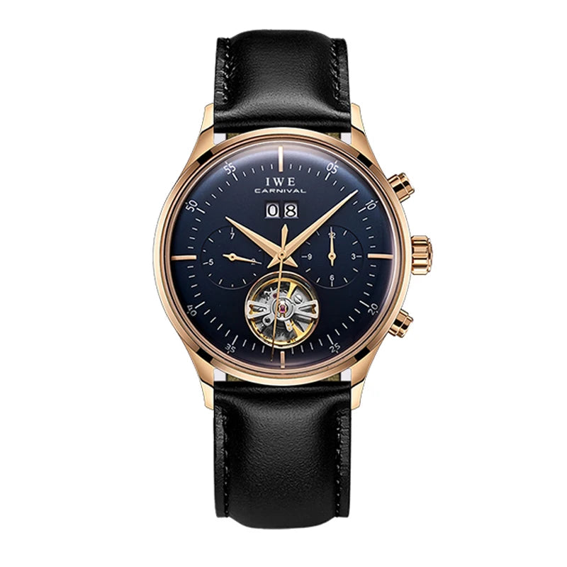 Montre Homme Luxury Brand Watches for Men Automatic Self Winding Mens Watch Leather Date Waterproof Men Mechanical Wristwatches