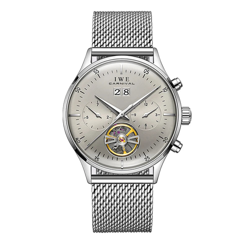 Montre Homme Luxury Brand Watches for Men Automatic Self Winding Mens Watch Leather Date Waterproof Men Mechanical Wristwatches