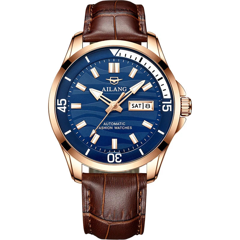 The new AILANG Relogio Masculino automatic mechanical men's watch fashion leather sports watch luxury brand men's watch