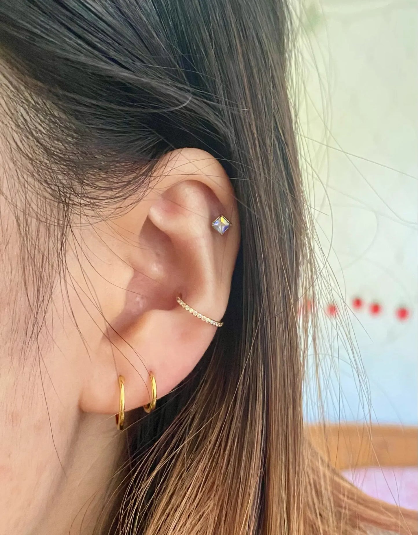 16G Stainless Steel Hoop High Quality Zircon Hight Segment Clicker Nose Rings Septum Piercing Earrings Nose Piercing Jewelry