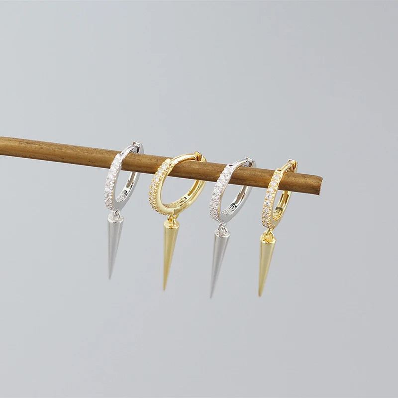 Eli Spike Drop Eternity Huggie Hoop Earrings