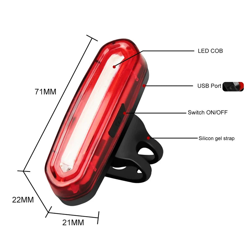Cycling Tail Light Outdoor Highlight USB Charging Mountain Led Warning Bike Lights Tail Lamp Rear Light Bicycle Accessories