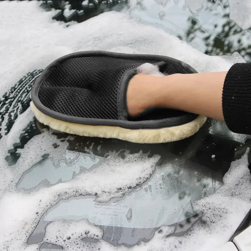 Car Washing Imitation Wool Gloves Thickened Plush Car Wiping Gloves Waxing Polishing Car Cleaning Products cleaning cloth