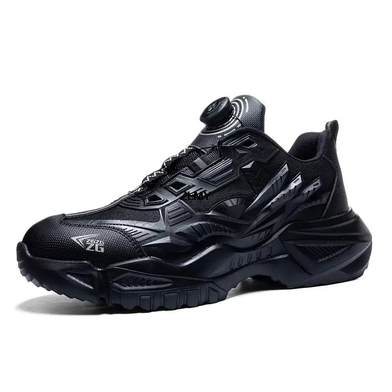 Quality Rotated Button Safety Shoes Men Steel Toe Working Sneakers Light Stab Proof Work Boots Man Anti-smash Security Footwear