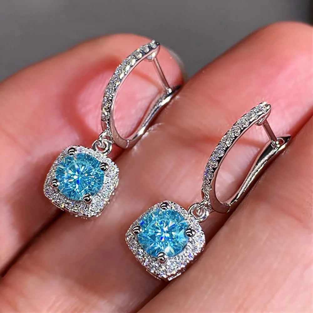Lihong Full Paved Crystal CZ Hoop Earrings for Women Dazzling Accessories Wedding Party Delicate Birthday Gift Statement Jewelry