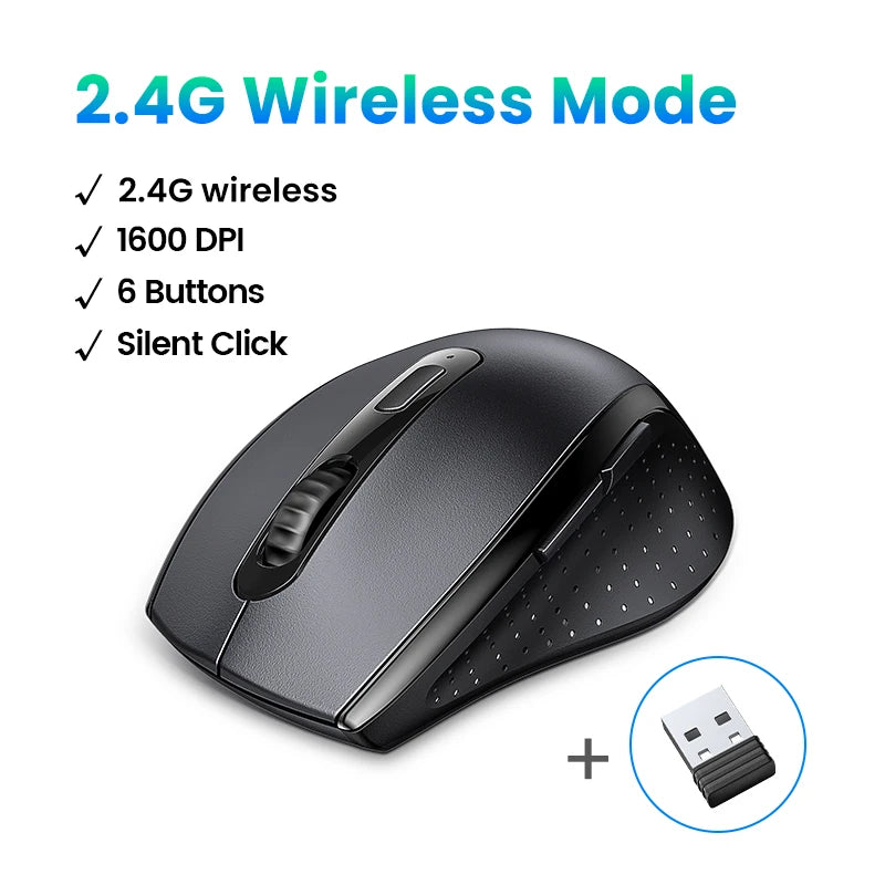 Wireless Mouse for Computer 1600DPI Silent Mouse with 2.4GHz USB Receiver for PC MacBook Tablet Laptop