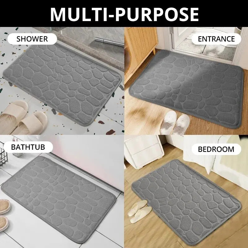 embossed fiber carpet, bathroom living room anti slip mat, pebble floor mat, household items