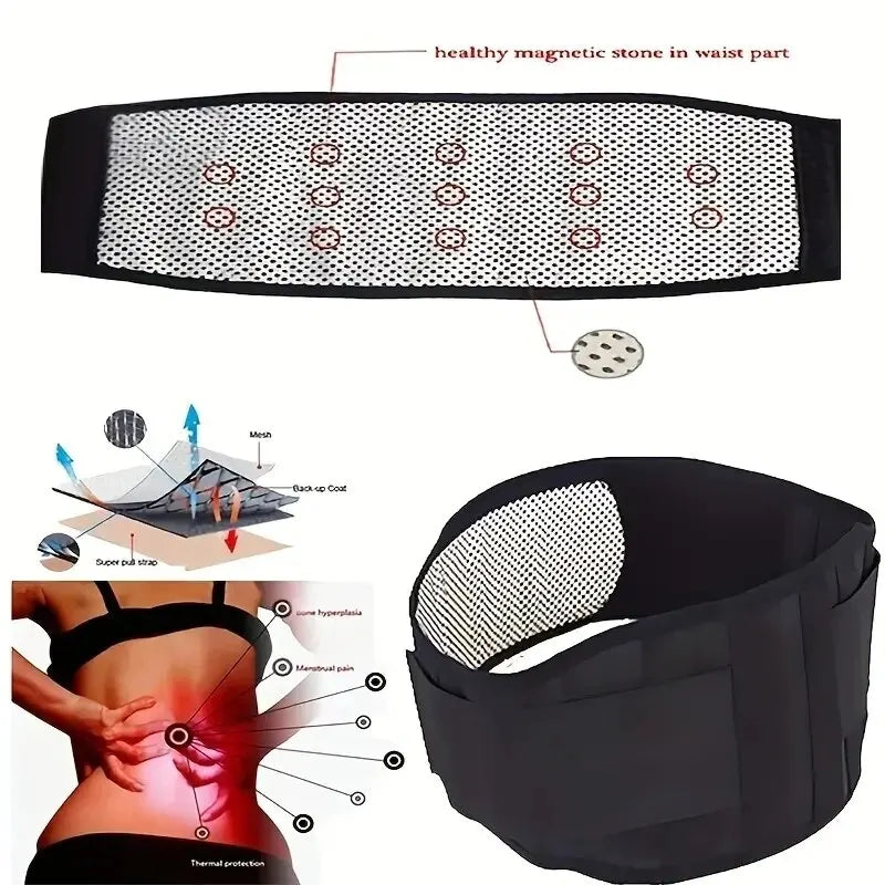 Adjustable Self-heating Magnetic Therapy Back And Waist Support Belt, Waist Massage Belt Sports Support Belt, Body Care Belt