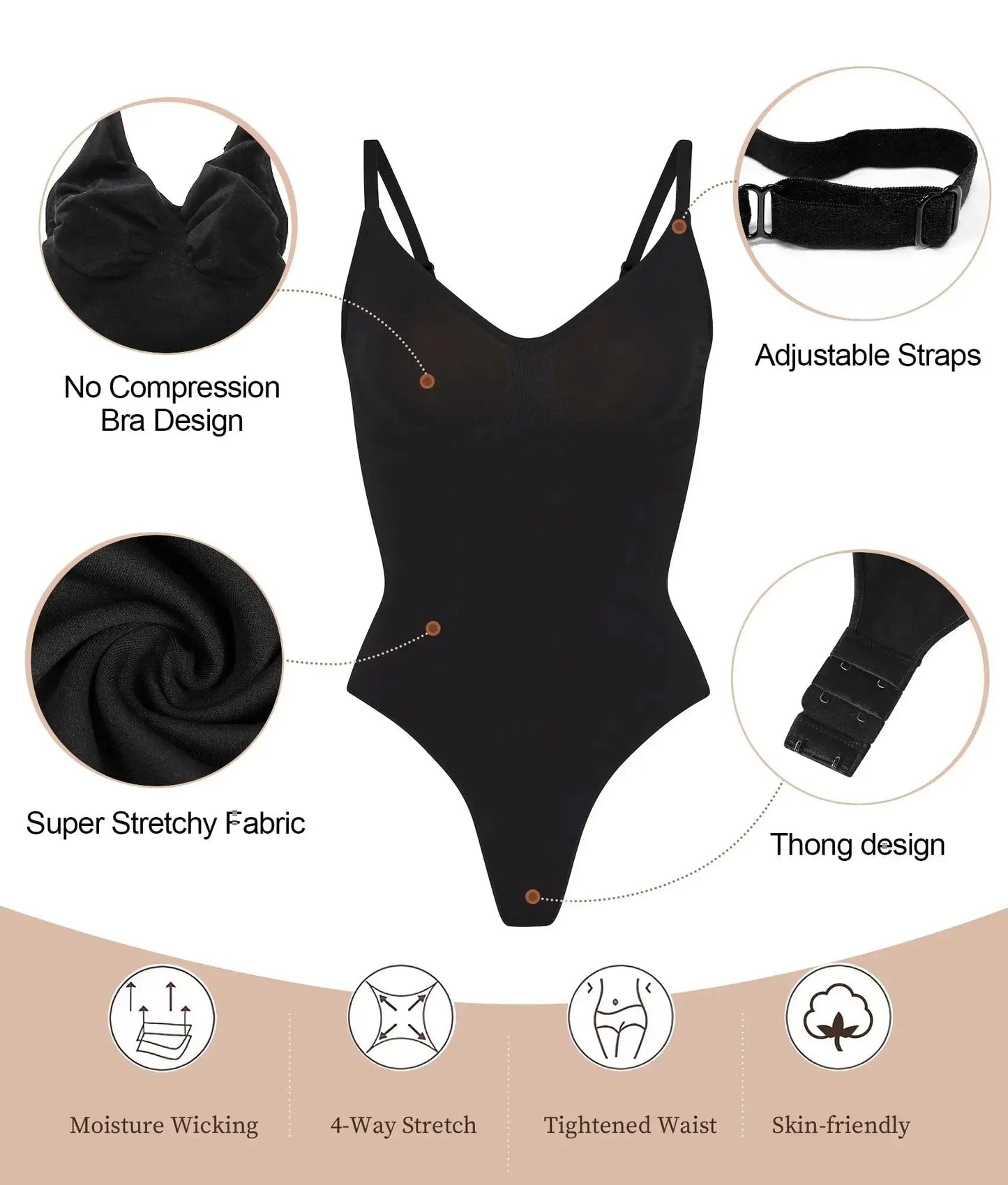 Low Back Bodysuits Shapewear for Women Open Crotch Body Shaper Seamless Tummy Control Push Up Corset Tank Top Backless Underwear