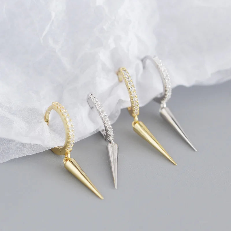 Eli Spike Drop Eternity Huggie Hoop Earrings
