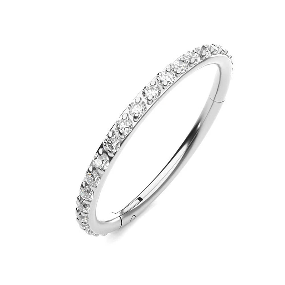 16G Stainless Steel Hoop High Quality Zircon Hight Segment Clicker Nose Rings Septum Piercing Earrings Nose Piercing Jewelry
