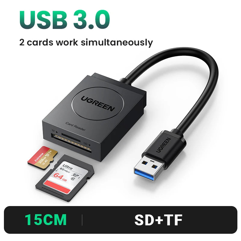 Card Reader 4-in-1 USB3.0 USB-C OTG to SD CF Micro SD TF MS Card Adapter for Laptop PC Windows macOS Memory Card Adapter