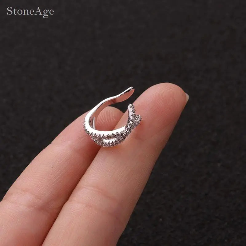 Trend Star Helix Piercing Crystal Earrings Zircon Lobe Rook Piercing Cartilage Tragus Daith Conch Fashion Women's Jewelry