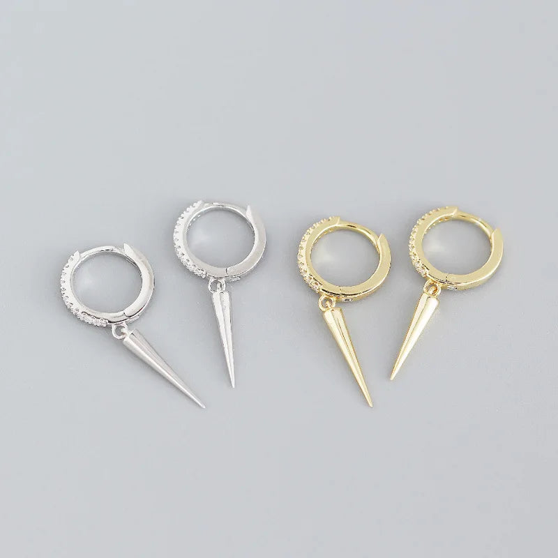 Eli Spike Drop Eternity Huggie Hoop Earrings
