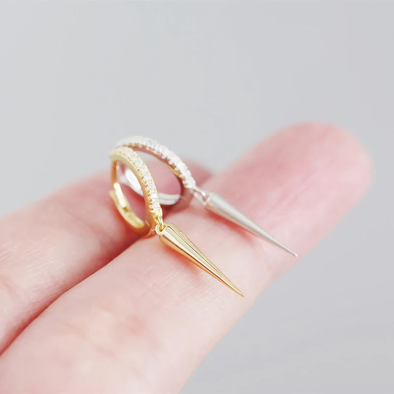 Eli Spike Drop Eternity Huggie Hoop Earrings