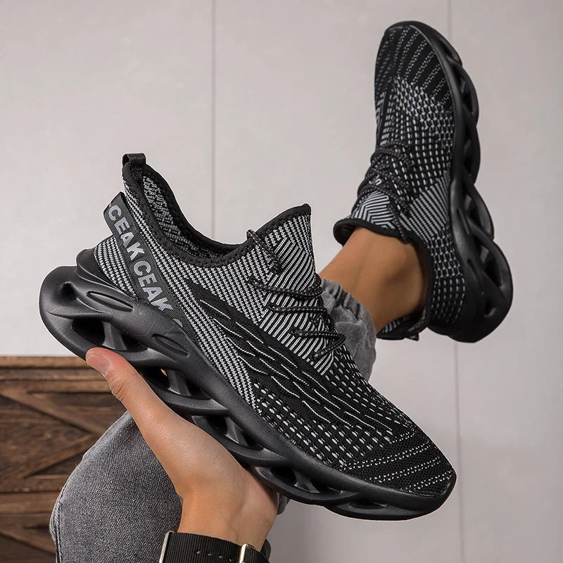 New Fashion Green Men's Running Shoes Big Size 47 Breathable Blade Shoes Trainers Men Lightweight Sports Shoes Zapatillas Hombre