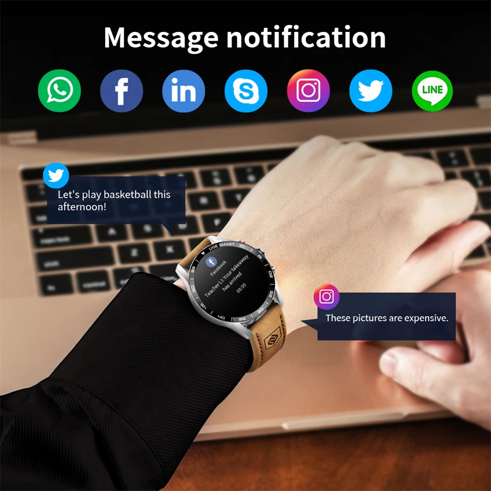 LIGE Rugged Military GPS Smart Watch Men AMOLED HD Screen Heart Rate Bluetooth Call Waterproof Outdoor SmartWatch