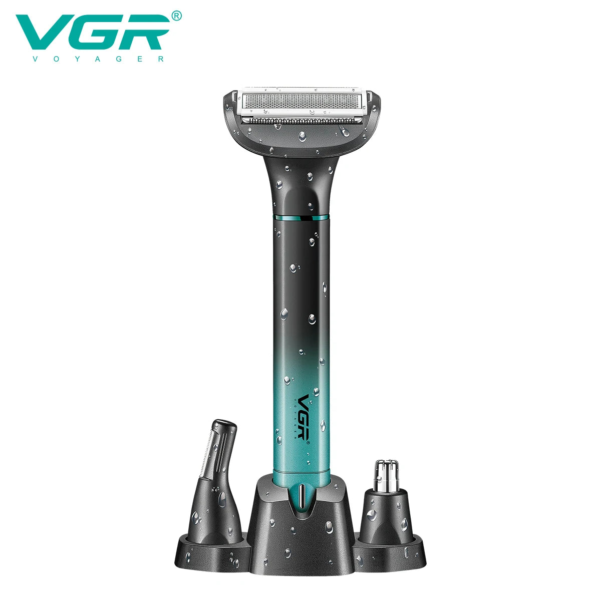 VGR 3in-1 Men's Personal Hair Trimming Set Rechargeable Professional Foil Shaver Portable Nose Hair Ear Hair Eyebrow Trimmer