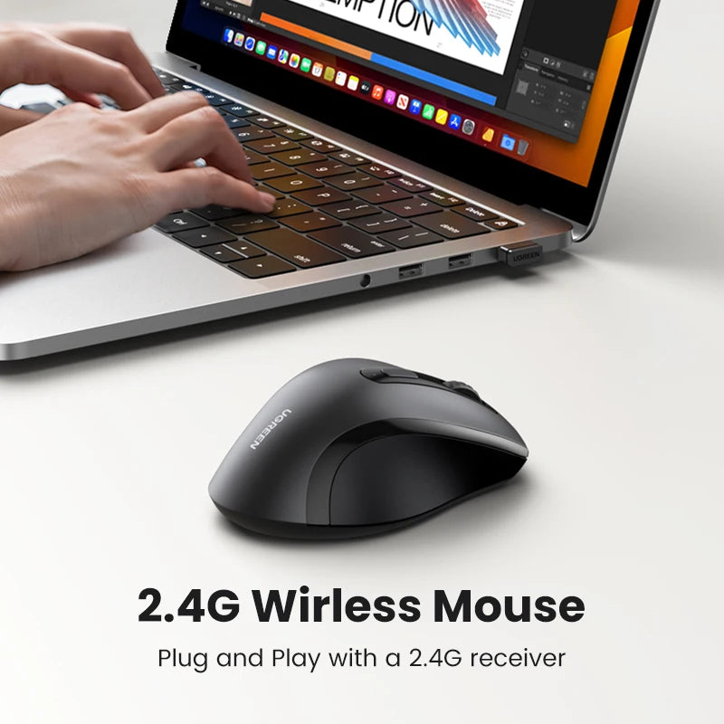 Wireless Mouse for Computer 1600DPI Silent Mouse with 2.4GHz USB Receiver for PC MacBook Tablet Laptop