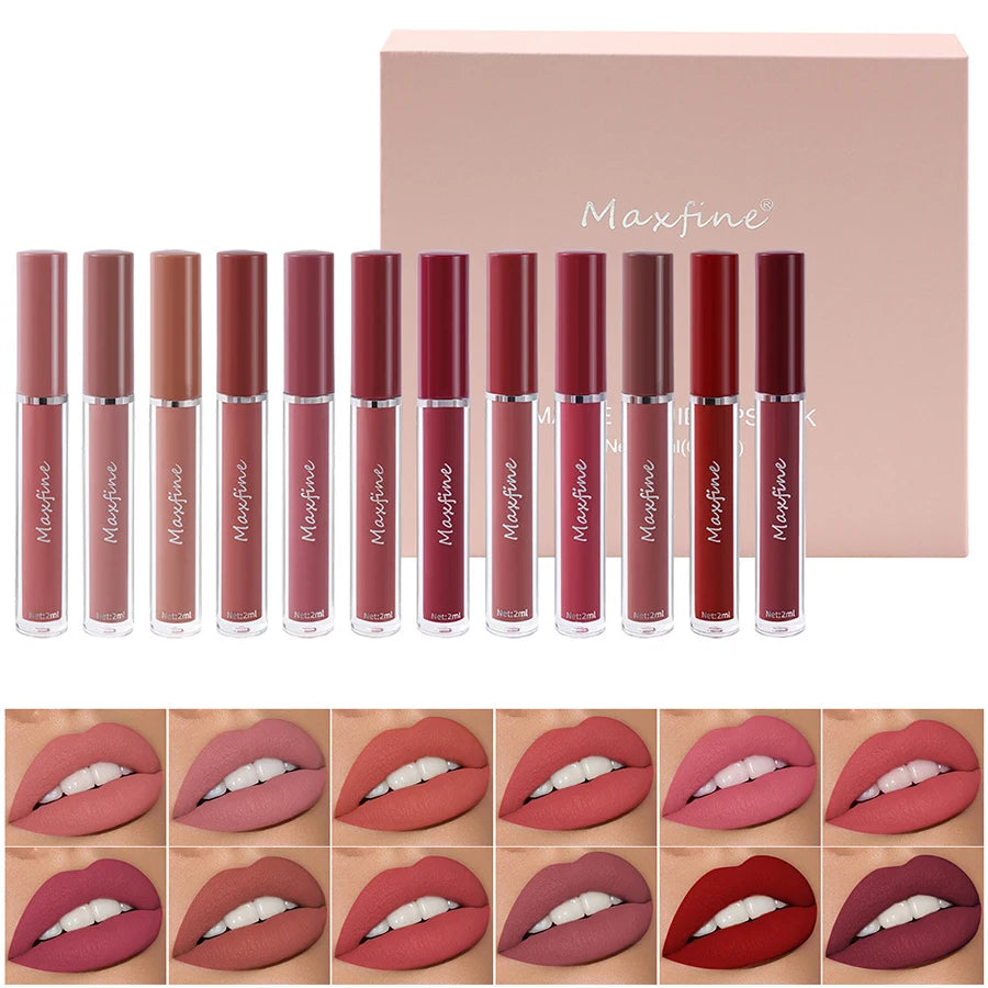 Holiday Gift Box 6PC/Set Matte Velvet Lip Gloss Waterproof Moisturizing Long-lasting Liquid Lipstick