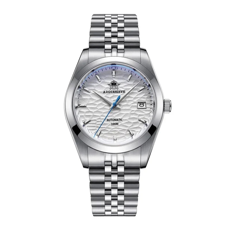 ADDIESDIVE Automatic Mechanical Watch Man European American Business Leisure Wristwatch Luxury Silver Luminous Waterproof Watch