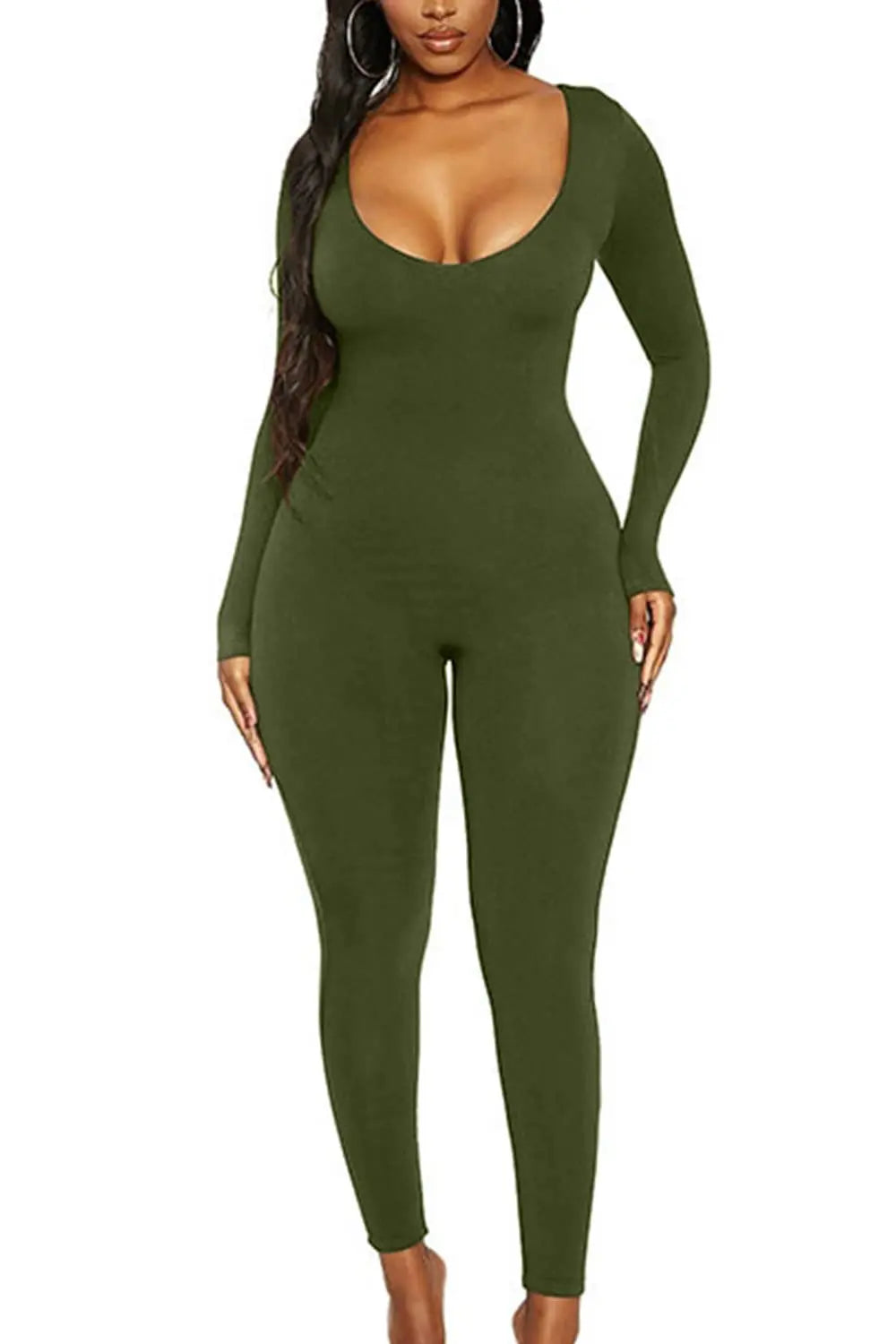 II Women's Rompers Long Sleeve Solid Skinny Bodycon Jumpsuits Fashion Sports Fitness Casual Activity Streetwear Overalls