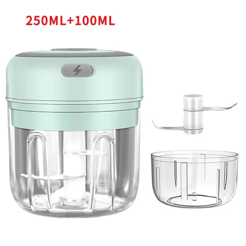 250ml Electric Garlic Chopper USB Meat Grinder Garlic Masher Machine Sturdy Durable Crushed Ginger Vegetable Crusher Kitchenware