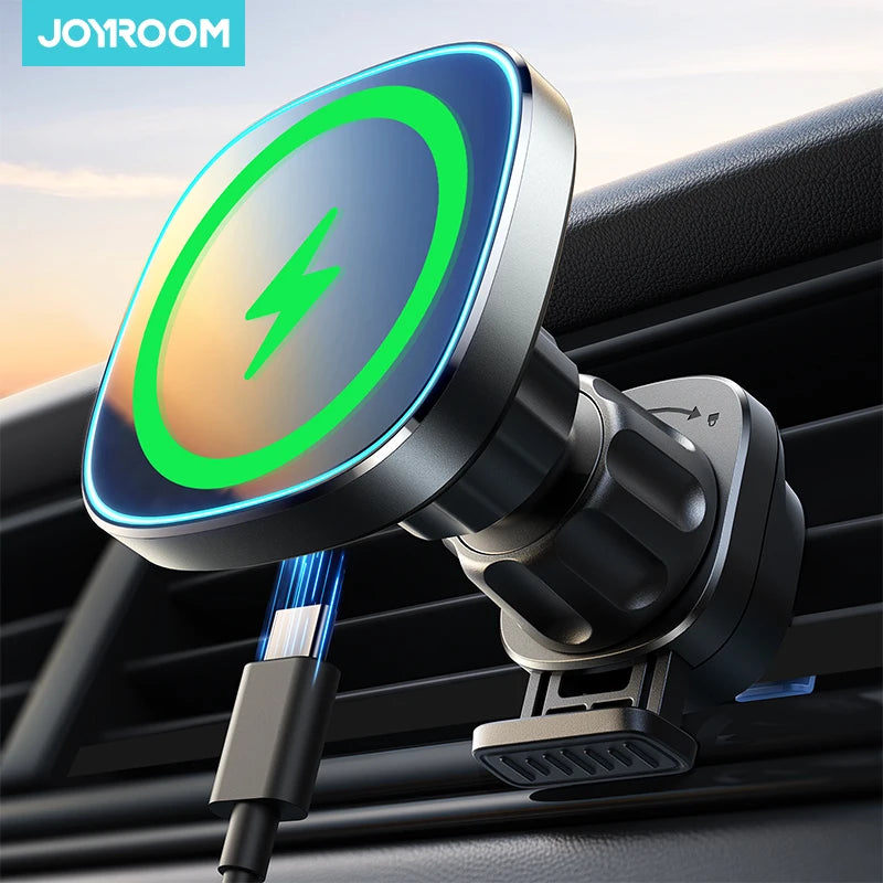 Magnetic Car Phone Holder 15W Wireless Charging Car Charger Air Vent Magnetic Phone Holder For iPhone 16 15 14 Pro Max
