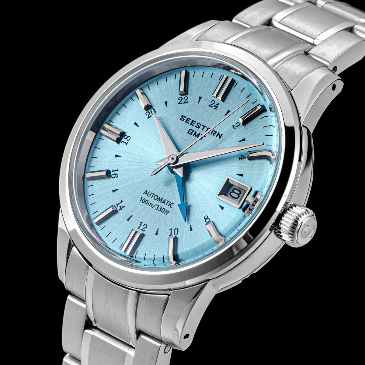 SEESTERN Men's Automatic Mechanical Wristwatch NH34 GMT Movement 10bar Waterproof Domed Sapphire Crystal Watch Limited S446 New