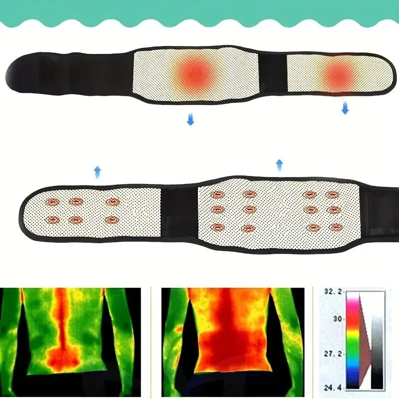 Adjustable Self-heating Magnetic Therapy Back And Waist Support Belt, Waist Massage Belt Sports Support Belt, Body Care Belt