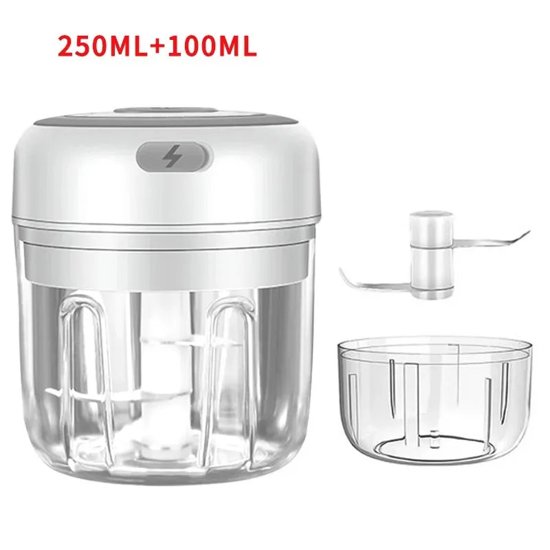250ml Electric Garlic Chopper USB Meat Grinder Garlic Masher Machine Sturdy Durable Crushed Ginger Vegetable Crusher Kitchenware
