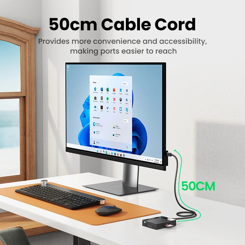 Card Reader 4-in-1 USB3.0 USB-C OTG to SD CF Micro SD TF MS Card Adapter for Laptop PC Windows macOS Memory Card Adapter