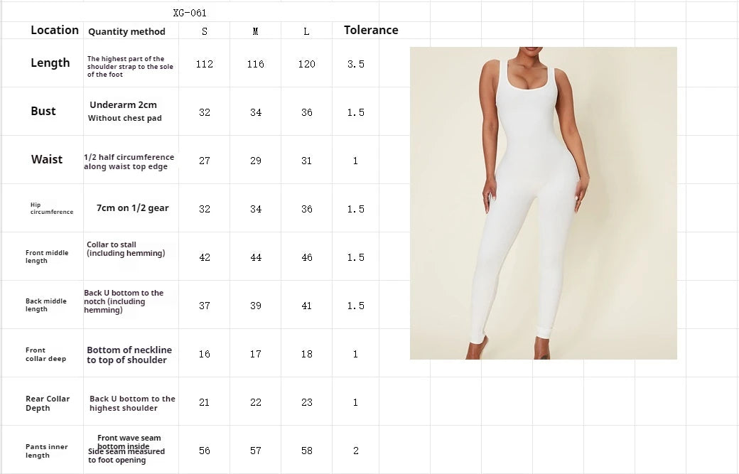 Women's Sleeveless Yoga Jumpsuit Exercise Ribbed Square Neck Vest High Waist Fitness Sports One-piece Yoga Suit