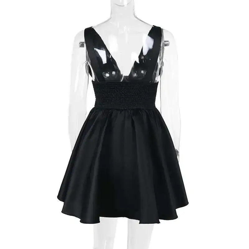 Townlike Waist Wrap A-line Dress Women Spaghetti Strap Mini 2025 Spring Summer Dress Backless Nightclub Sexy Party Dresses