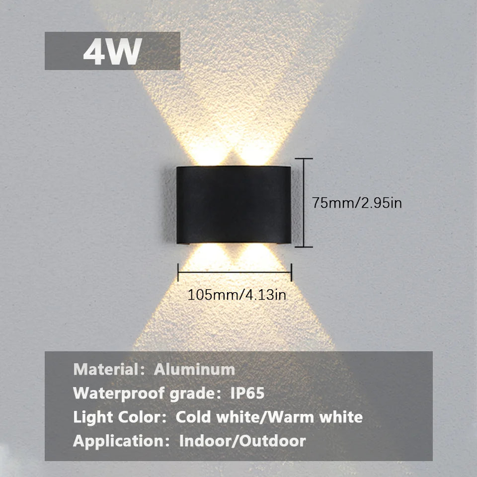 Aluminium LED Wall Light UP & Down AC85-265V IP65Waterproof Led Lights Modern Indoor Outdoor Home Appliance For Home Living Room