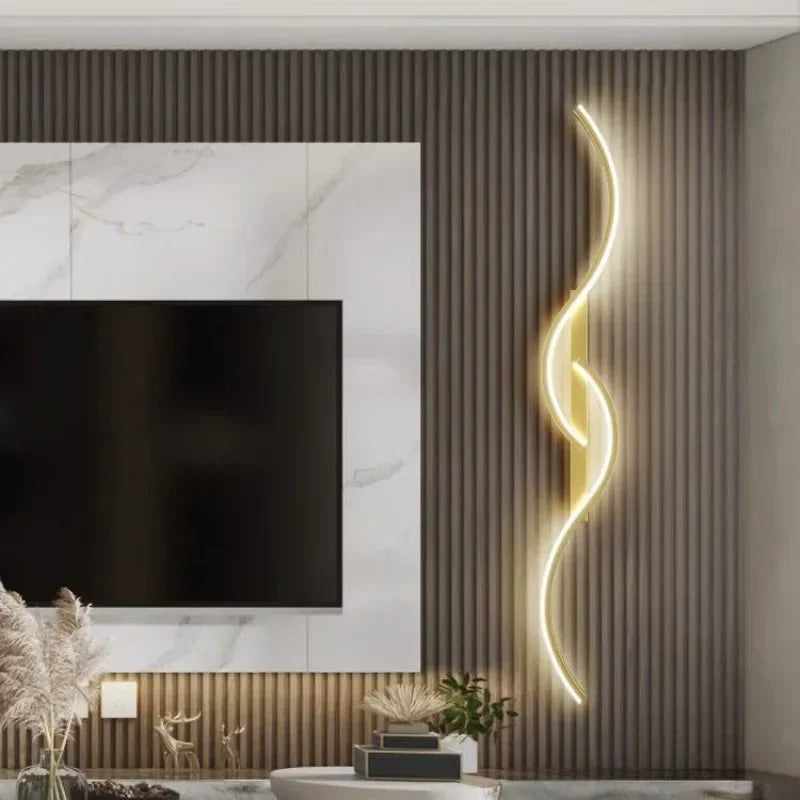 LED Wall Lamp 60/80/100CM Smart Remote Control Adjustable Color Temperature Brightness Bedroom Bedside Living Room Wall Sconces