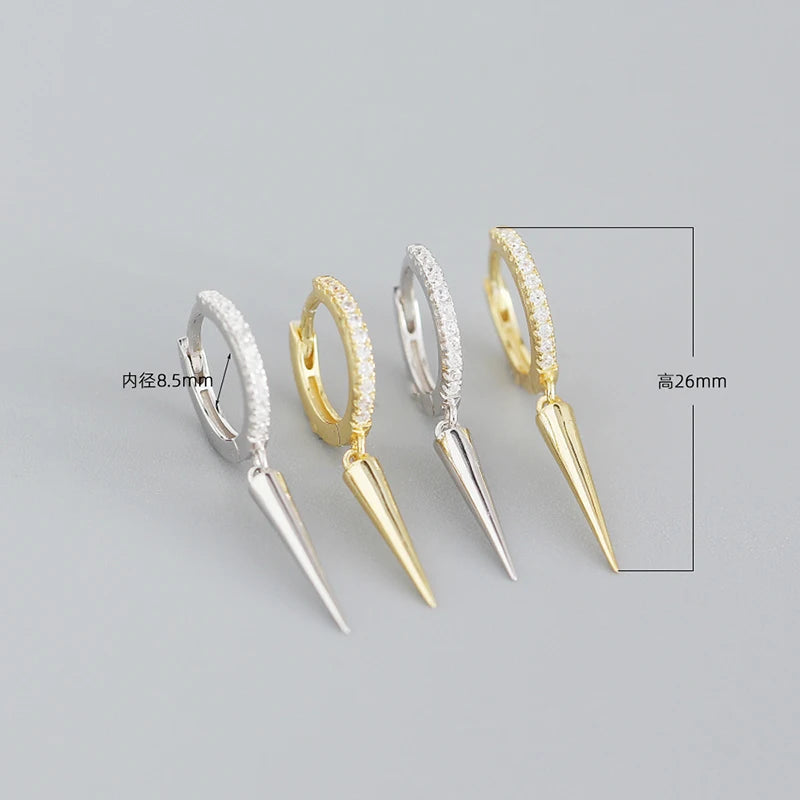 Eli Spike Drop Eternity Huggie Hoop Earrings