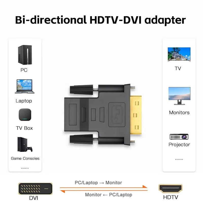Dvi-d Male 24 1 Pin To Hdmi Female 19-pin Dvi Adapter Bidirectional Cable