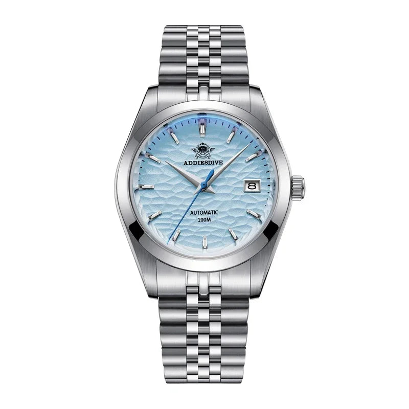 ADDIESDIVE Automatic Mechanical Watch Man European American Business Leisure Wristwatch Luxury Silver Luminous Waterproof Watch