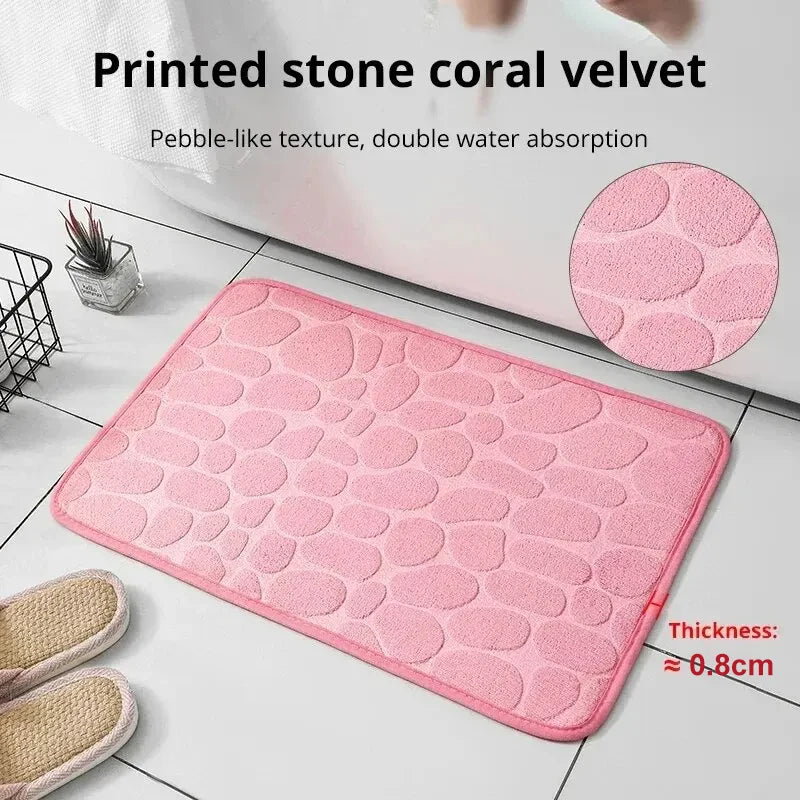 embossed fiber carpet, bathroom living room anti slip mat, pebble floor mat, household items
