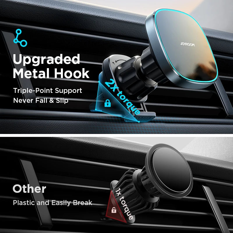 Magnetic Car Phone Holder 15W Wireless Charging Car Charger Air Vent Magnetic Phone Holder For iPhone 16 15 14 Pro Max