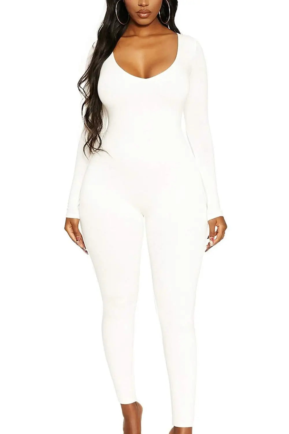 II Women's Rompers Long Sleeve Solid Skinny Bodycon Jumpsuits Fashion Sports Fitness Casual Activity Streetwear Overalls