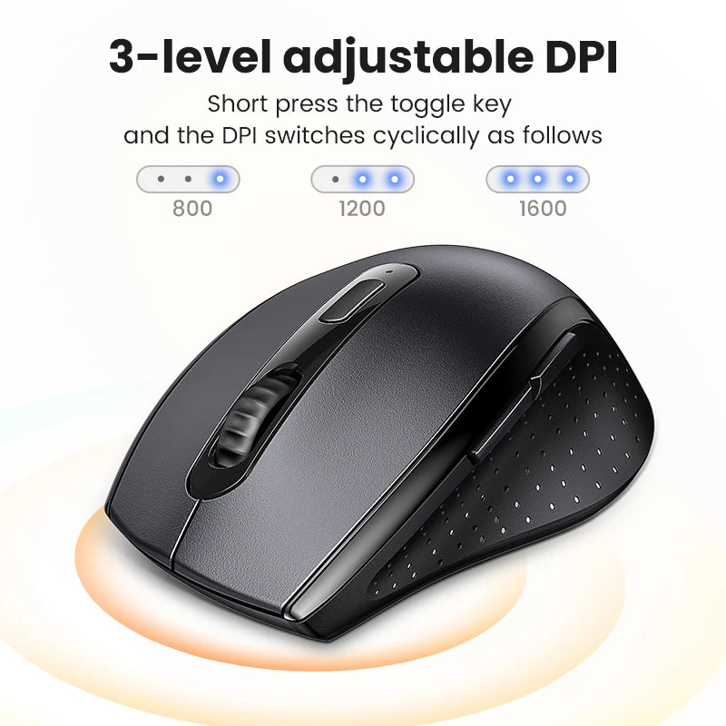 Wireless Mouse for Computer 1600DPI Silent Mouse with 2.4GHz USB Receiver for PC MacBook Tablet Laptop